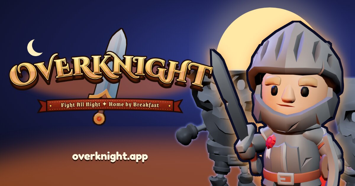 Overknight: a knight by a campfire ringed by skeletons